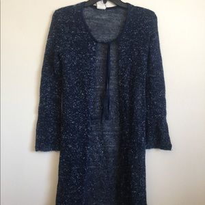 Long Navy Blue Cardigan